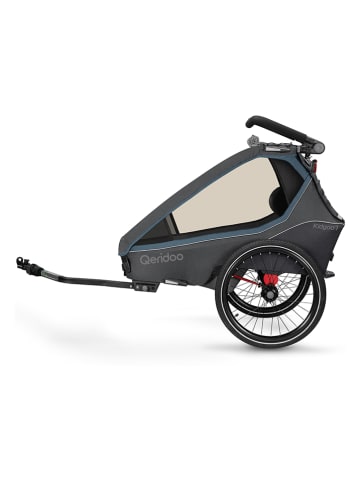 Qeridoo 3in1-Fahrradanhänger "Kidgoo 1 Navy Blue" in Grau/ Dunkelblau