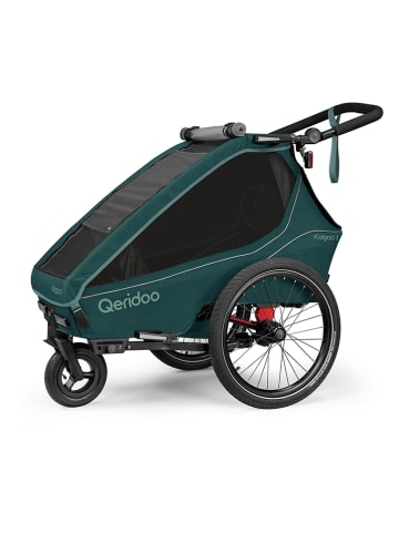 Qeridoo Przyczepka rowerowa 3w1 "Kidgoo 1 Pacific Blue" w kolorze turkusowym