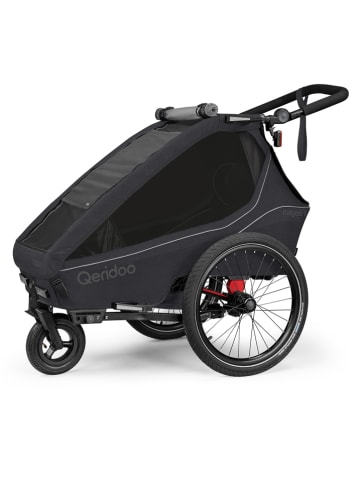 Qeridoo Przyczepka rowerowa 3w1 "Kidgoo 1 Phantom Grey" w kolorze antracytowym