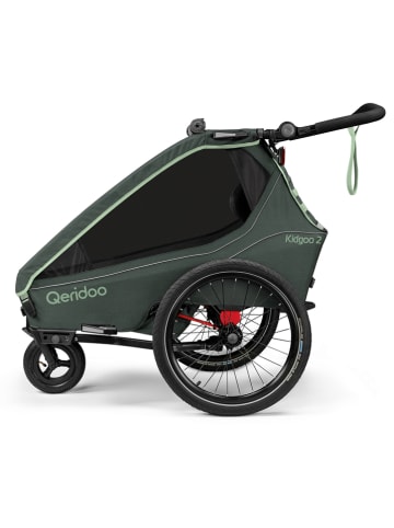 Qeridoo Przyczepka rowerowa "Kidgoo 2" w kolorze zielonym