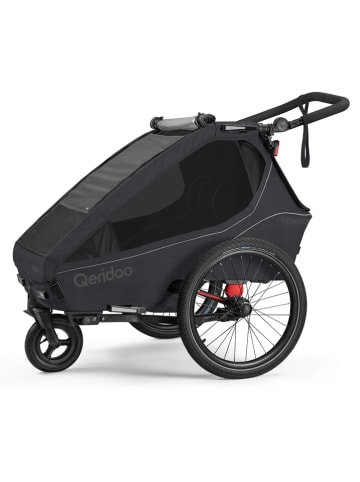 Qeridoo Przyczepka rowerowa "Kidgoo 2" w kolorze antracytowym