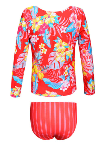 Peek U 2-delige zwemoutfit "Sandy" rood/meerkleurig