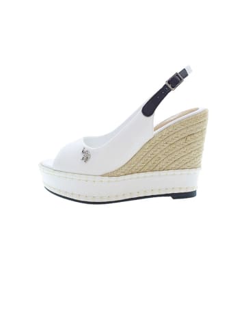 U.S. Polo Assn. Keilsandalen in Weiß/ Beige