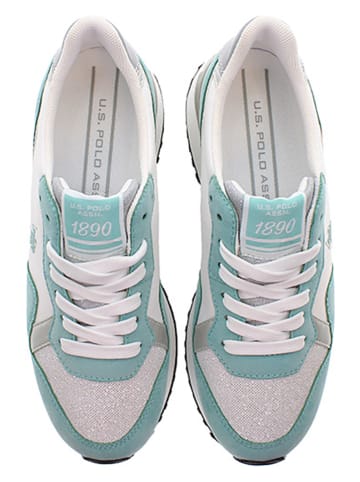 U.S. Polo Assn. Sneakersy w kolorze biało-turkusowym