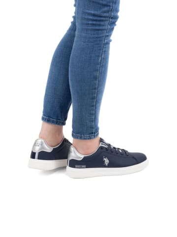 U.S. Polo Assn. Sneakers in Dunkelblau/ Silber