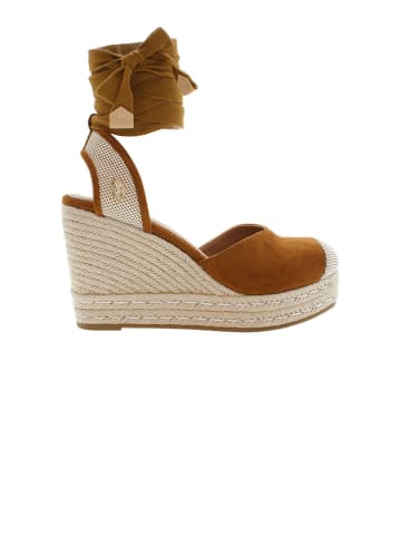 U.S. Polo Assn. Keilsandalen in Hellbraun/ Beige