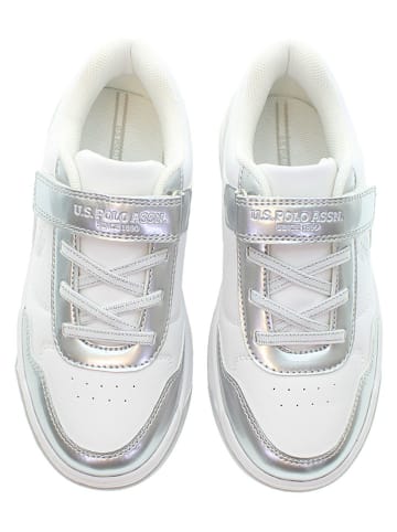 U.S. Polo Assn. Sneakersy w kolorze srebrno-białym