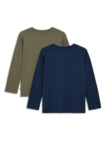 LEGO 2-delige set: longsleeves kaki/donkerblauw