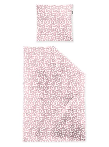 Irisette Seersucker-Bettwäsche-Set in Weiß/ Pink