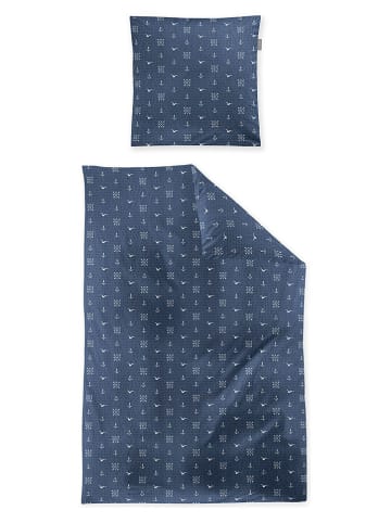 Irisette Seersucker beddengoedset donkerblauw