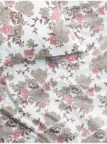 Irisette Seersucker-Bettwäsche-Set in Grau/ Weiß