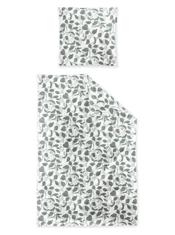 Irisette Komplet pościeli flanelowej w kolorze biało-zielonym