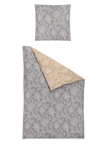 Irisette Komplet pościeli satynowej w kolorze szaro-beżowym