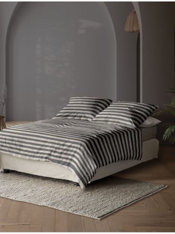 Irisette Satin-Bettwäsche-Set in Grau/ Beige