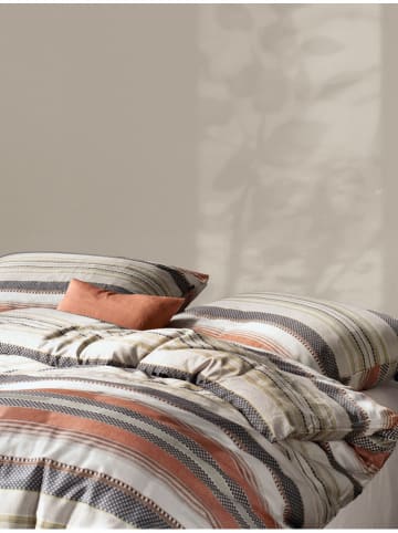 Irisette Komplet pościeli satynowej w kolorze szaro-beżowo-jasnobrązowym