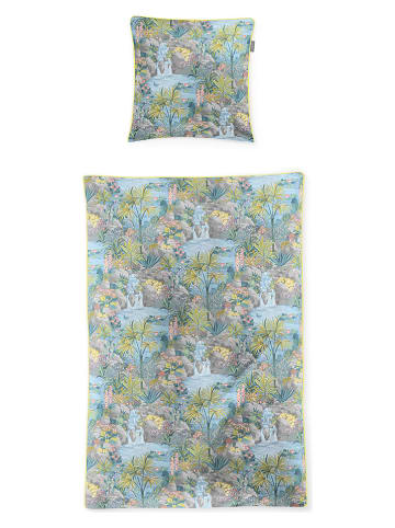 Irisette Komplet pościeli satynowej w kolorze błękitno-zielonym