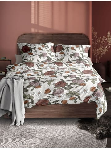 Irisette Komplet pościeli satynowej w kolorze zielono-pomarańczowym