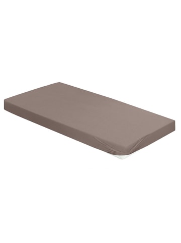 Irisette Interlock-Jersey-Spannbettlaken in taupe