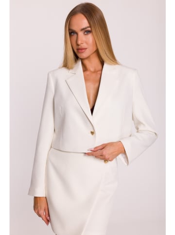 made of emotion Blezer w kolorze białym