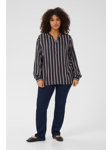 KAFFE curve Bluse in Schwarz/ Rosa