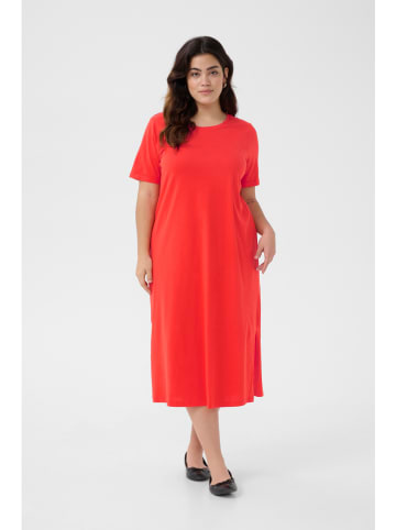 KAFFE curve Sukienka w kolorze czerwonym