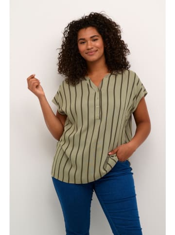 KAFFE curve Bluse in Grün/ Schwarz