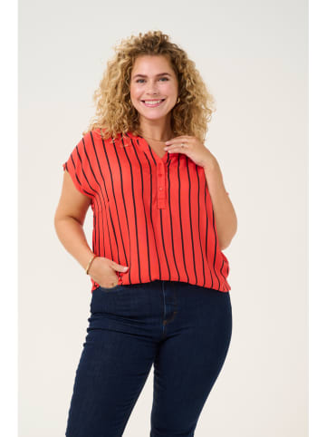 KAFFE curve Bluse in Rot/ Schwarz