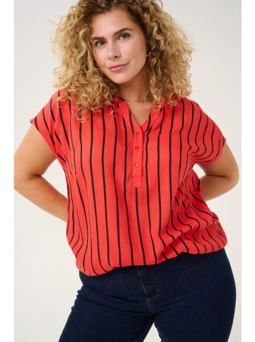 KAFFE curve Bluse in Rot/ Schwarz