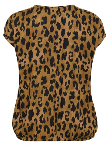 KAFFE curve Bluse in Hellbraun/ Schwarz