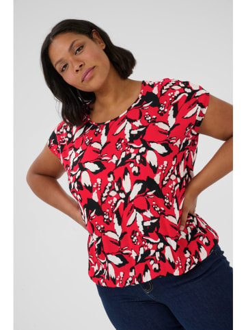 KAFFE curve Bluse in Rot/ Schwarz
