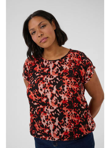 KAFFE curve Bluse in Rot/ Schwarz