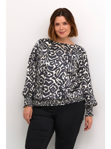 KAFFE curve Bluse in Schwarz/ Creme