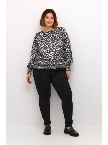 KAFFE curve Blouse zwart/crème