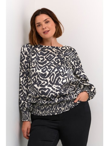 KAFFE curve Blouse zwart/crème