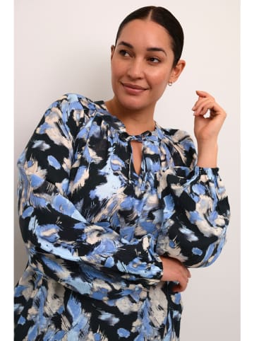KAFFE curve Blouse donkerblauw/lichtblauw