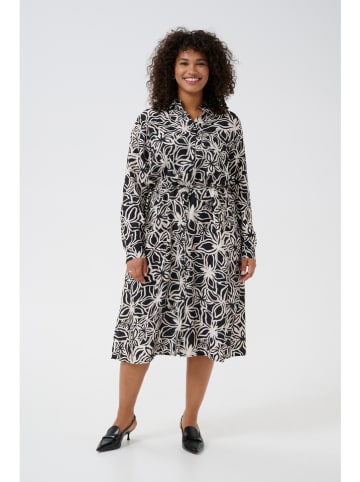 KAFFE curve Jurk zwart/crème