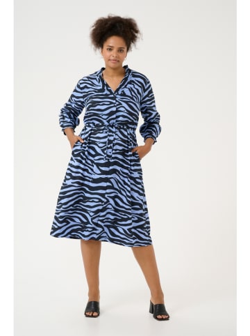 KAFFE curve Jurk lichtblauw/donkerblauw