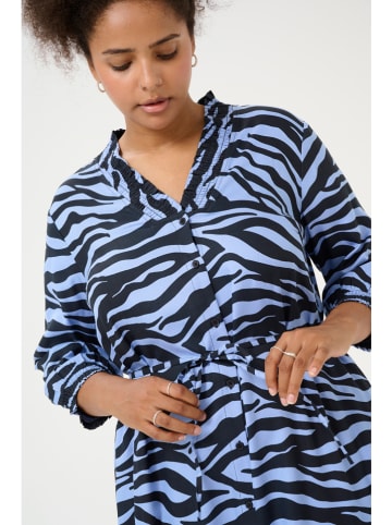 KAFFE curve Kleid in Hellblau/ Dunkelblau