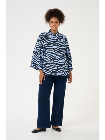 KAFFE curve Bluzka w kolorze błękitno-granatowym