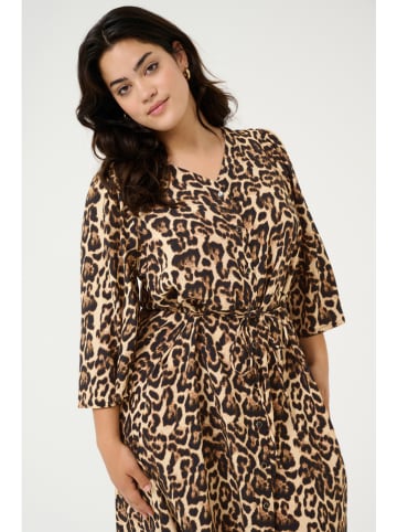 KAFFE curve Kleid in Beige/ Schwarz