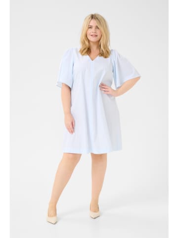 KAFFE curve Kleid in Hellblau/ Weiß