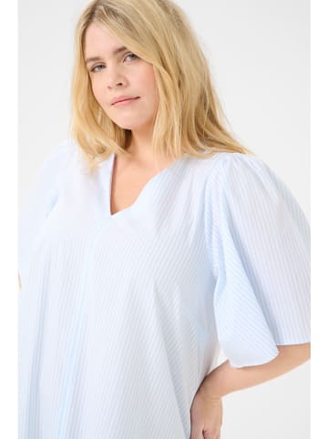 KAFFE curve Jurk lichtblauw/wit