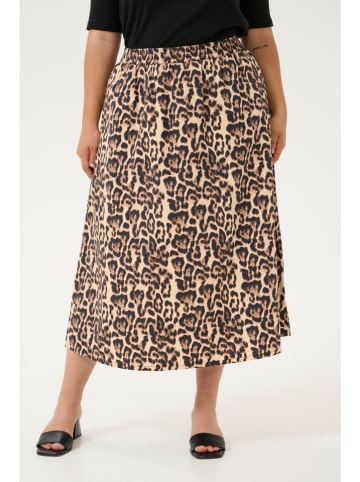 KAFFE curve Spódnica w kolorze beżowo-czarnym