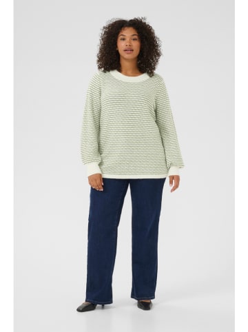 KAFFE curve Trui wit/groen