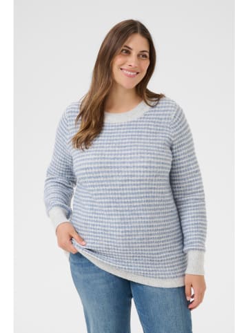 KAFFE curve Sweter w kolorze biało-błękitnym