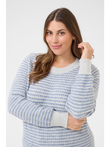 KAFFE curve Trui wit/lichtblauw