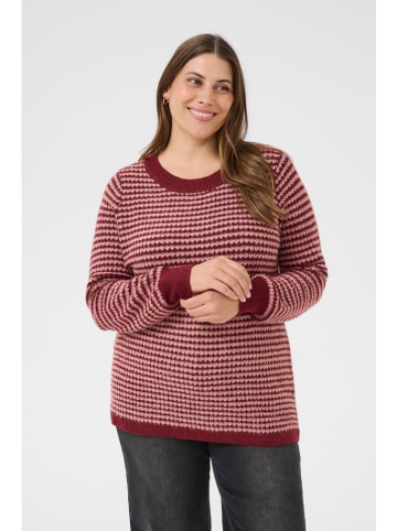 KAFFE curve Trui bordeaux/lichtroze