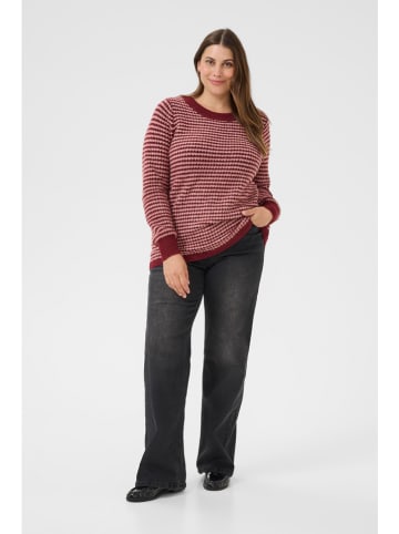 KAFFE curve Pullover in Bordeaux/ Rosa