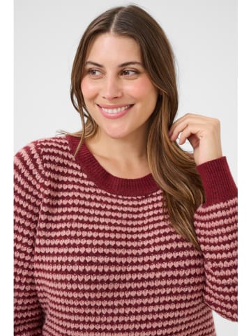KAFFE curve Pullover in Bordeaux/ Rosa