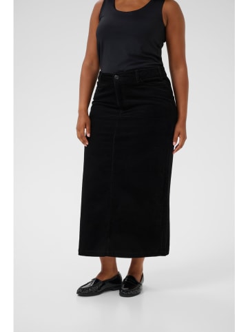 KAFFE curve Corduroy rok zwart